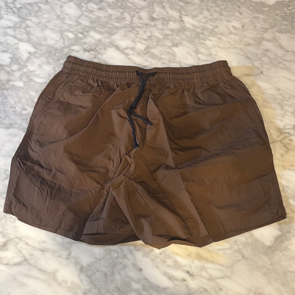 Everlane brown swim trunks, size small, unlined